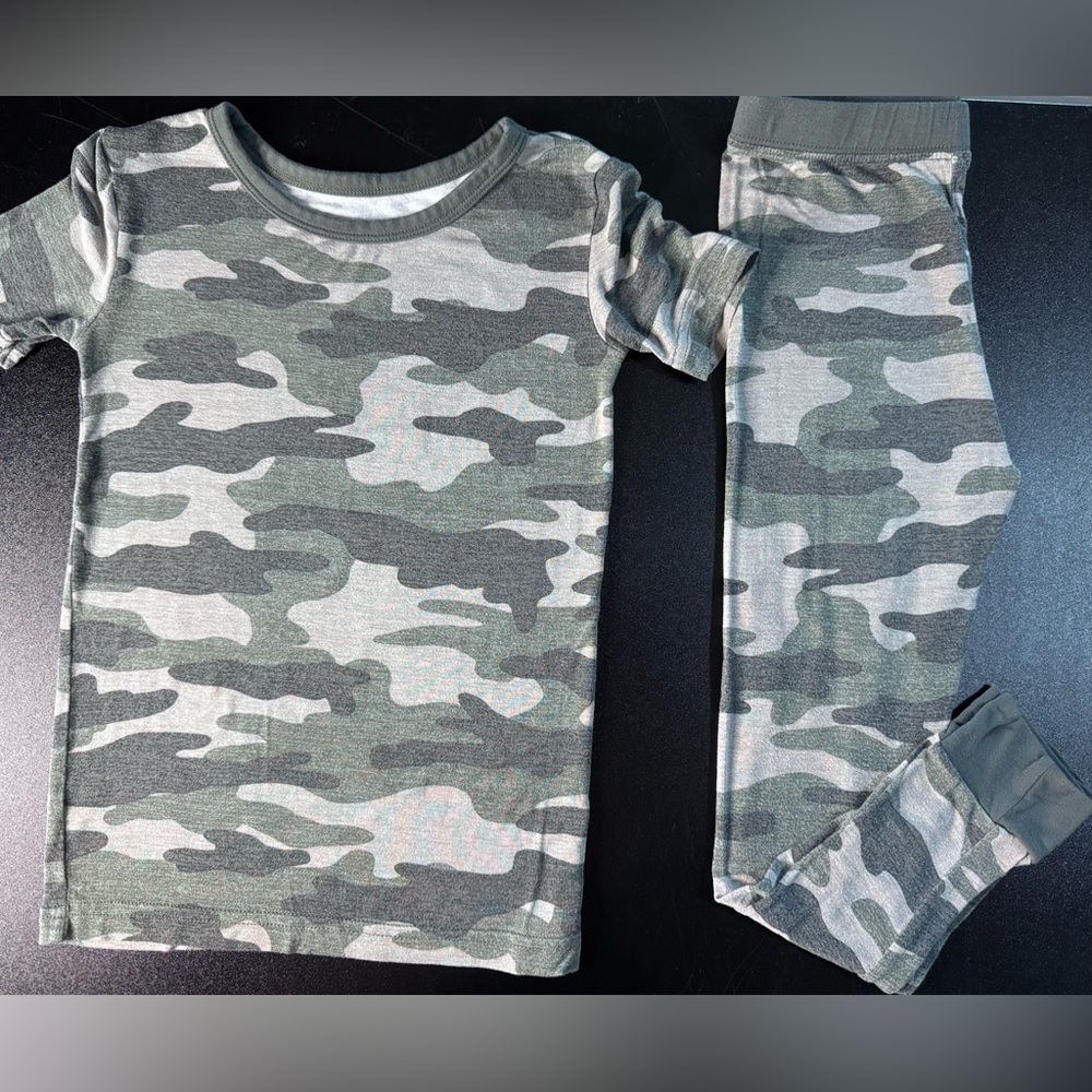 Little Sleepies Green Camo Kids Pajama Set
